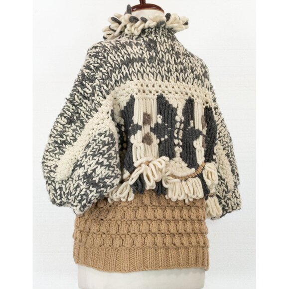 $12,000 BRUNELLO CUCINELLI HANDMADE MACRAME INTARSIA OPRA CASHMERE SWEATER S - Picture 7 of 11